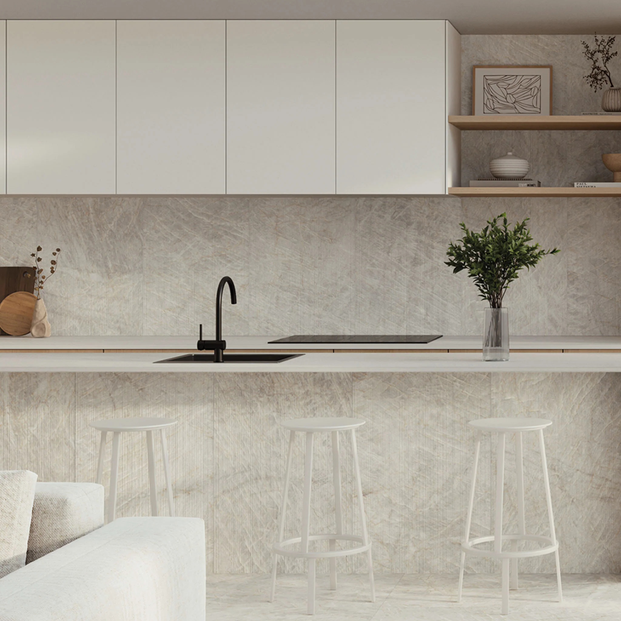 Adele Pearl Fluted Tile - Image 7