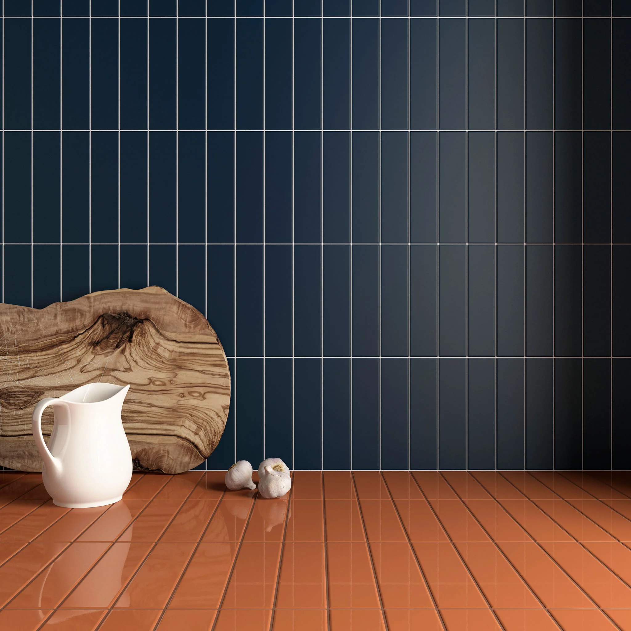 Fluted Denim Plain Wall Tile - Image 3