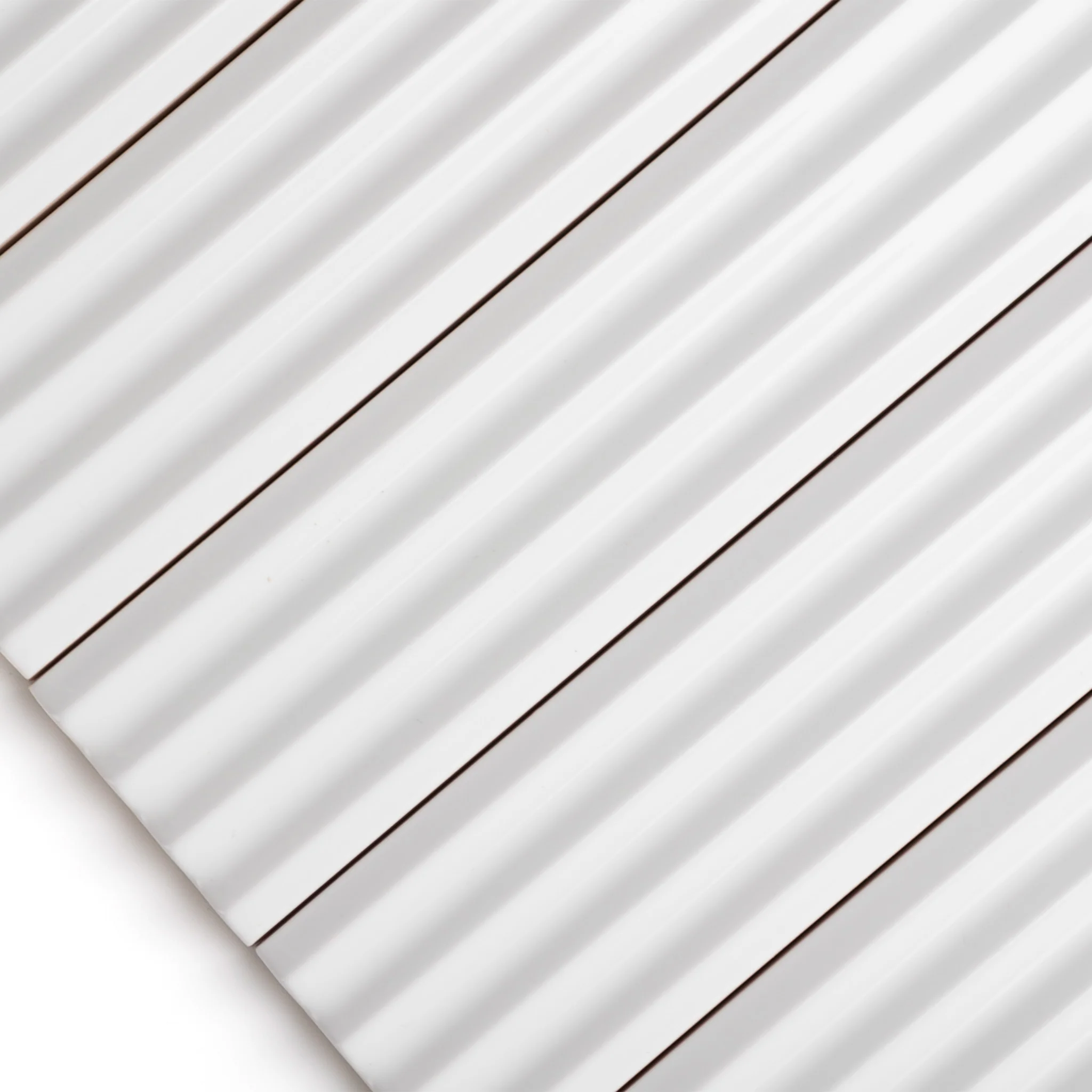 Fluted Snow Gloss Decor Wall Tile - Image 4