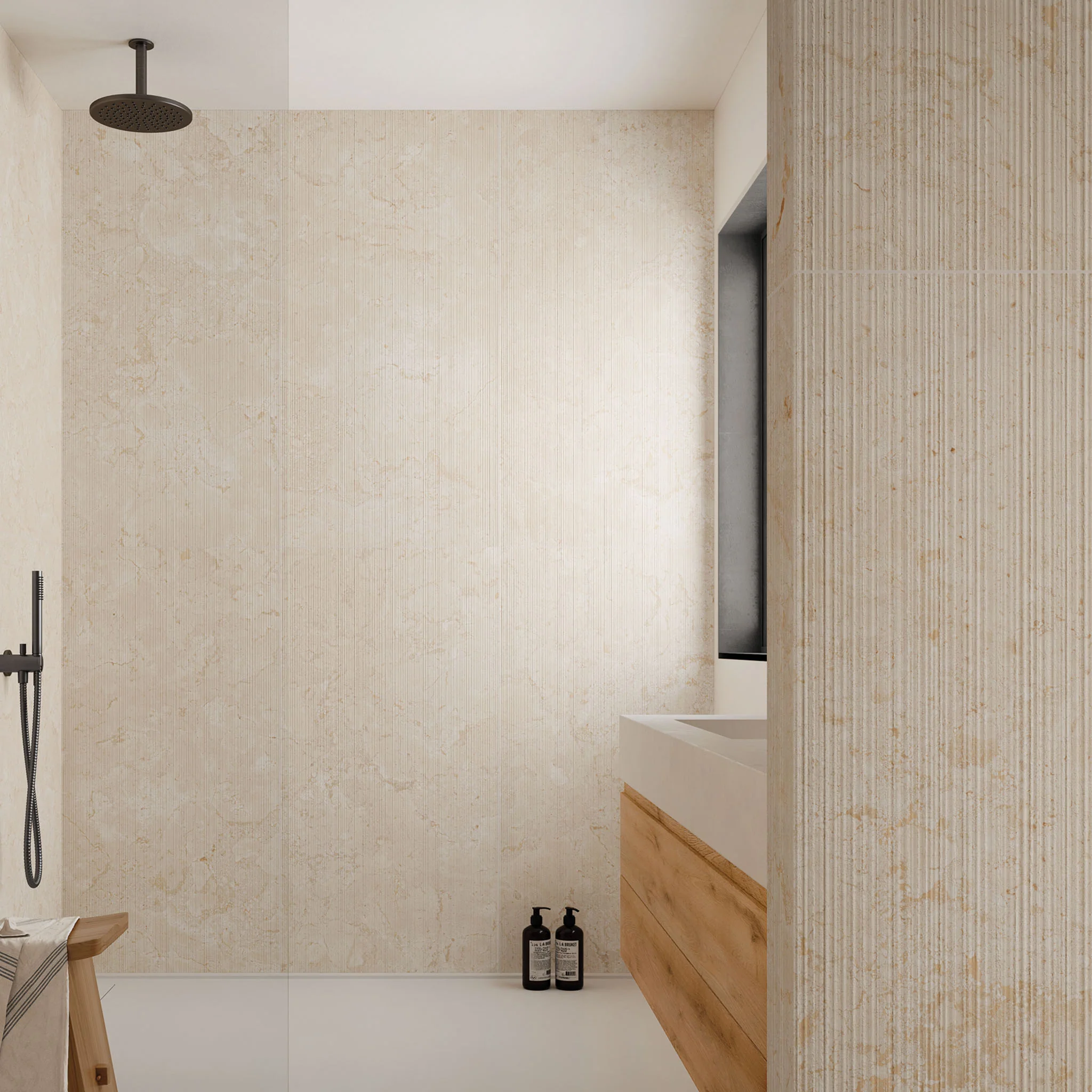 Incanto Beige Fluted Tile - Image 3