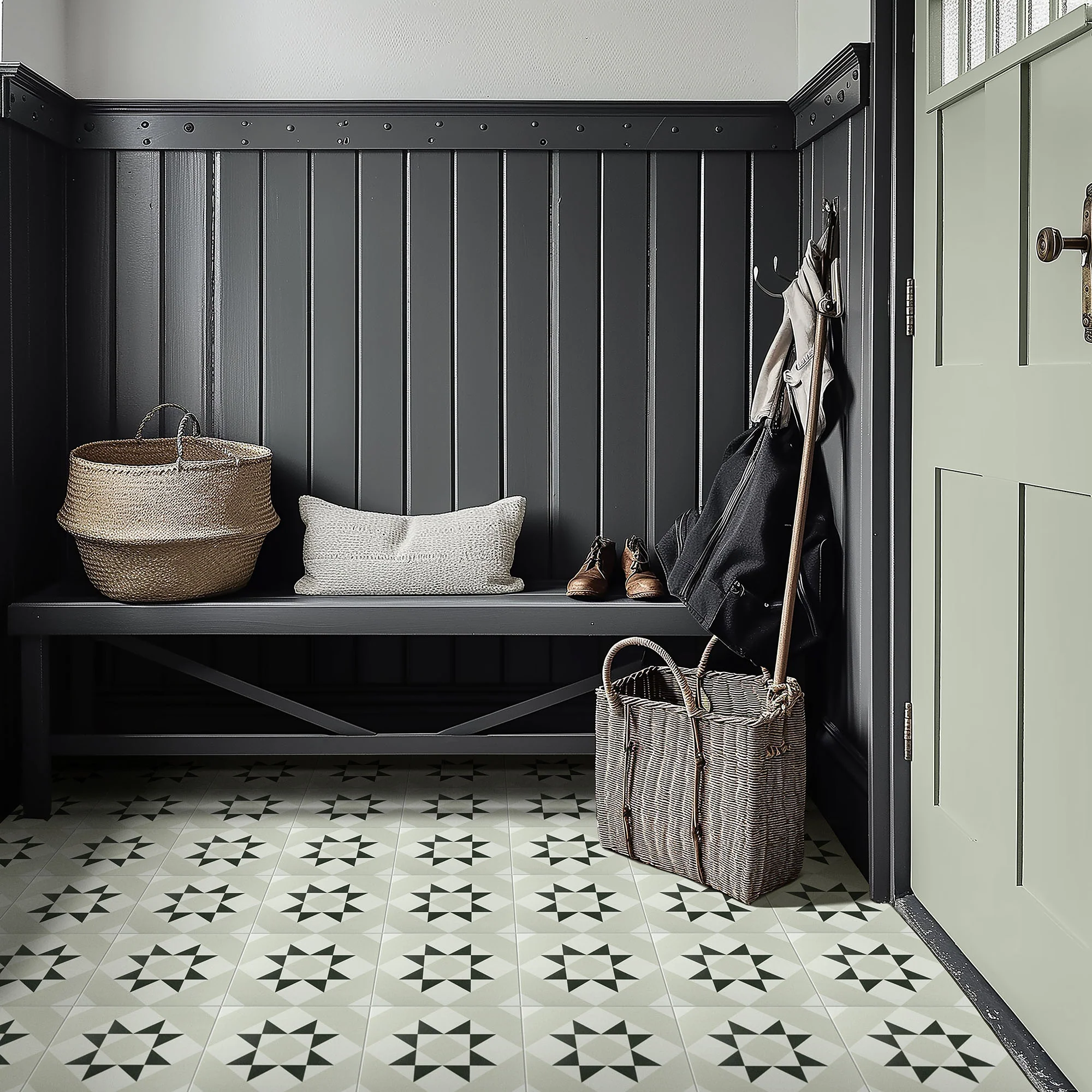 Melville Grey Patterned Tile - Image 2