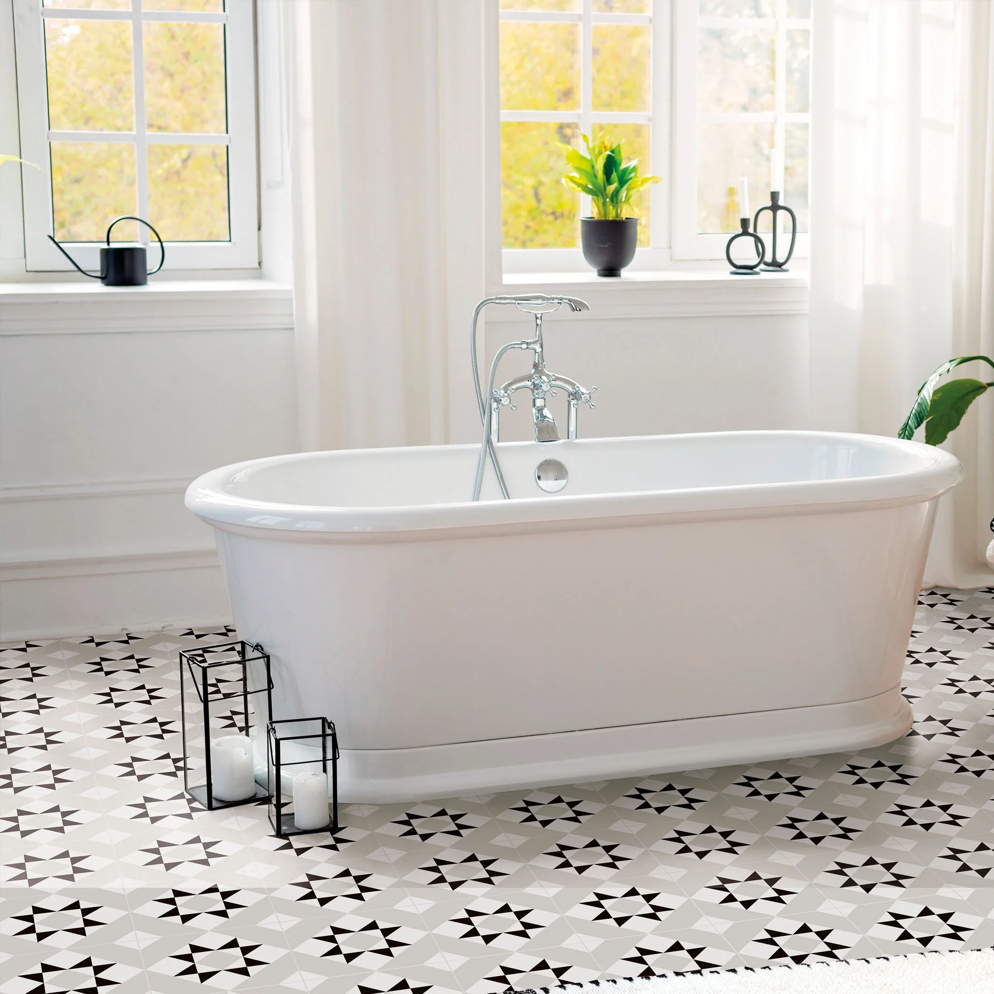 Melville Grey Patterned Tile - Image 5