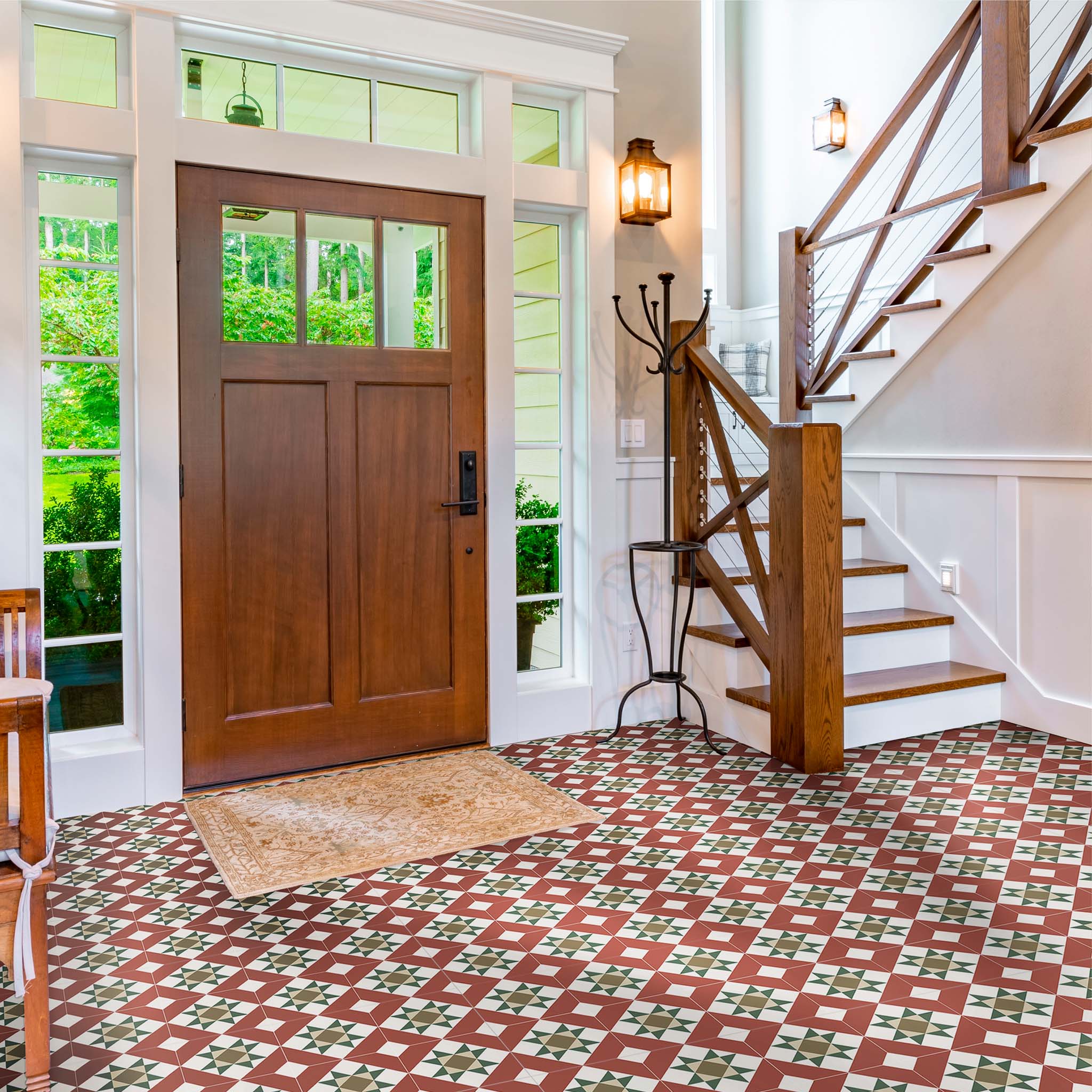 Melville Red Patterned Tile - Image 4