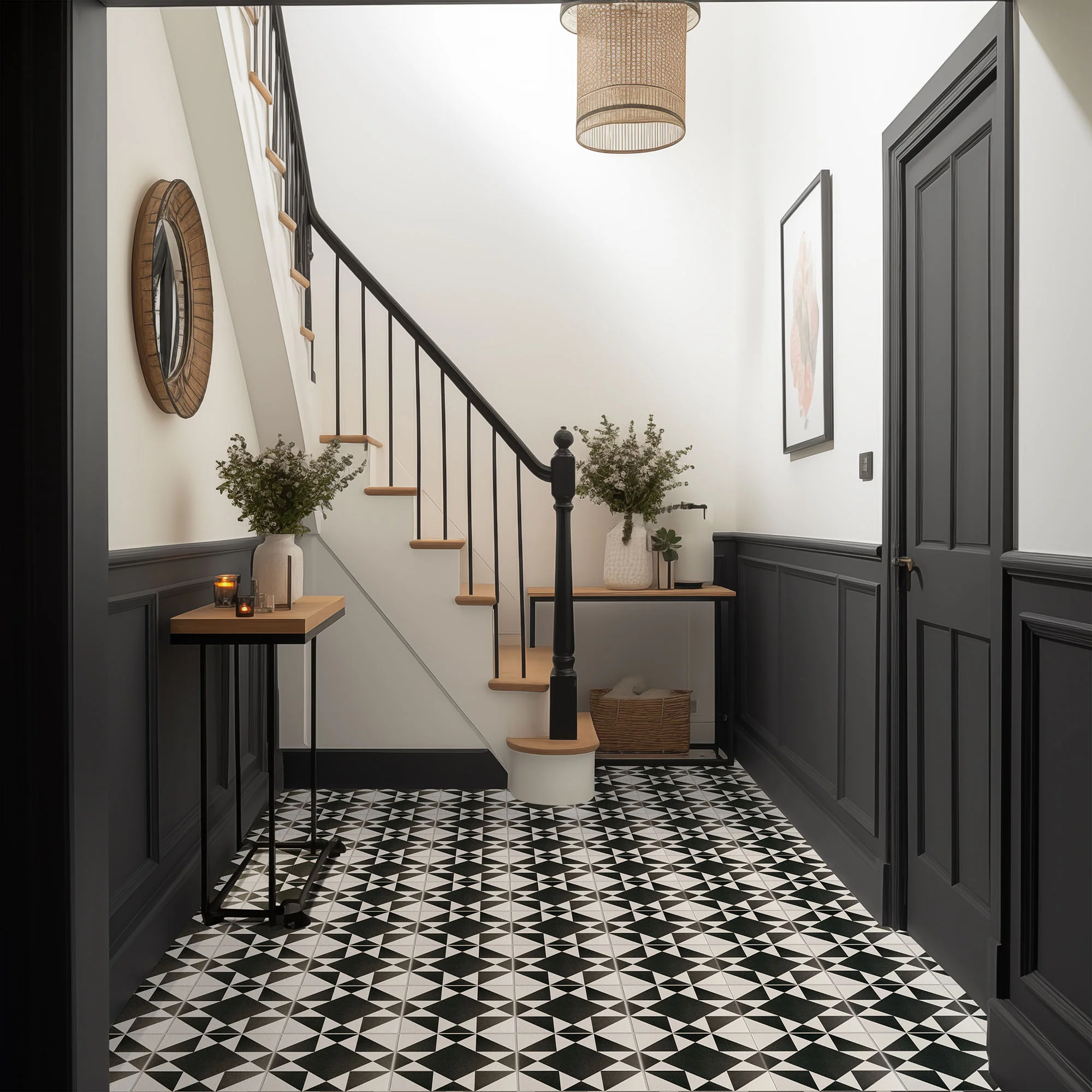 Melville White Patterned Tile - Image 2