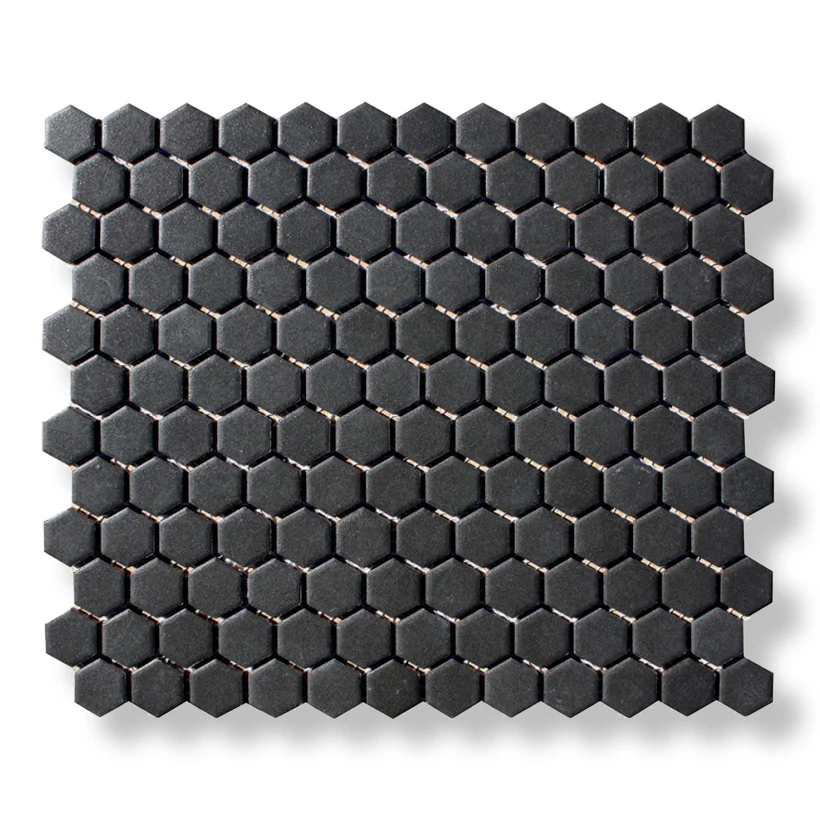 Microhex Black Mosaic Tile