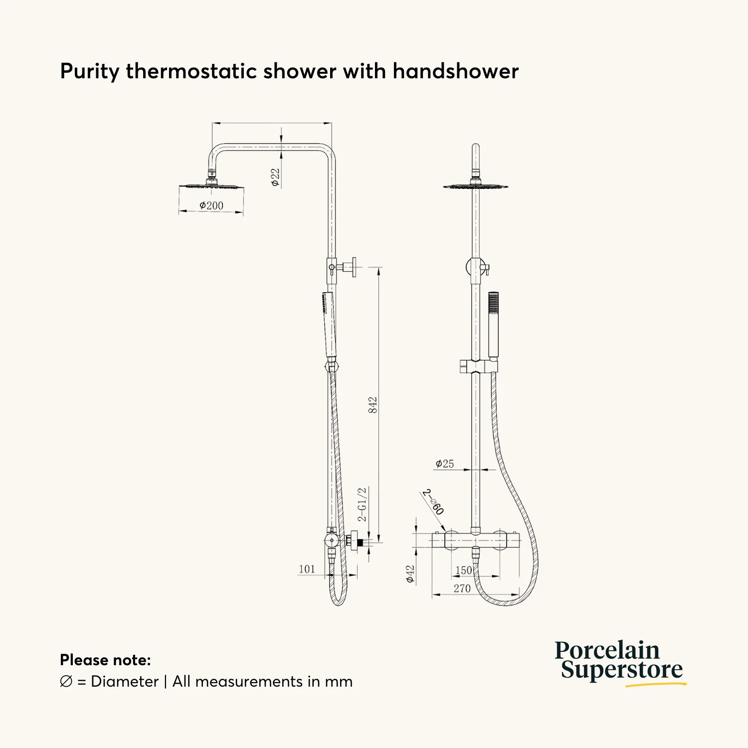 Purity Thermostatic Shower With Handshower - Image 6