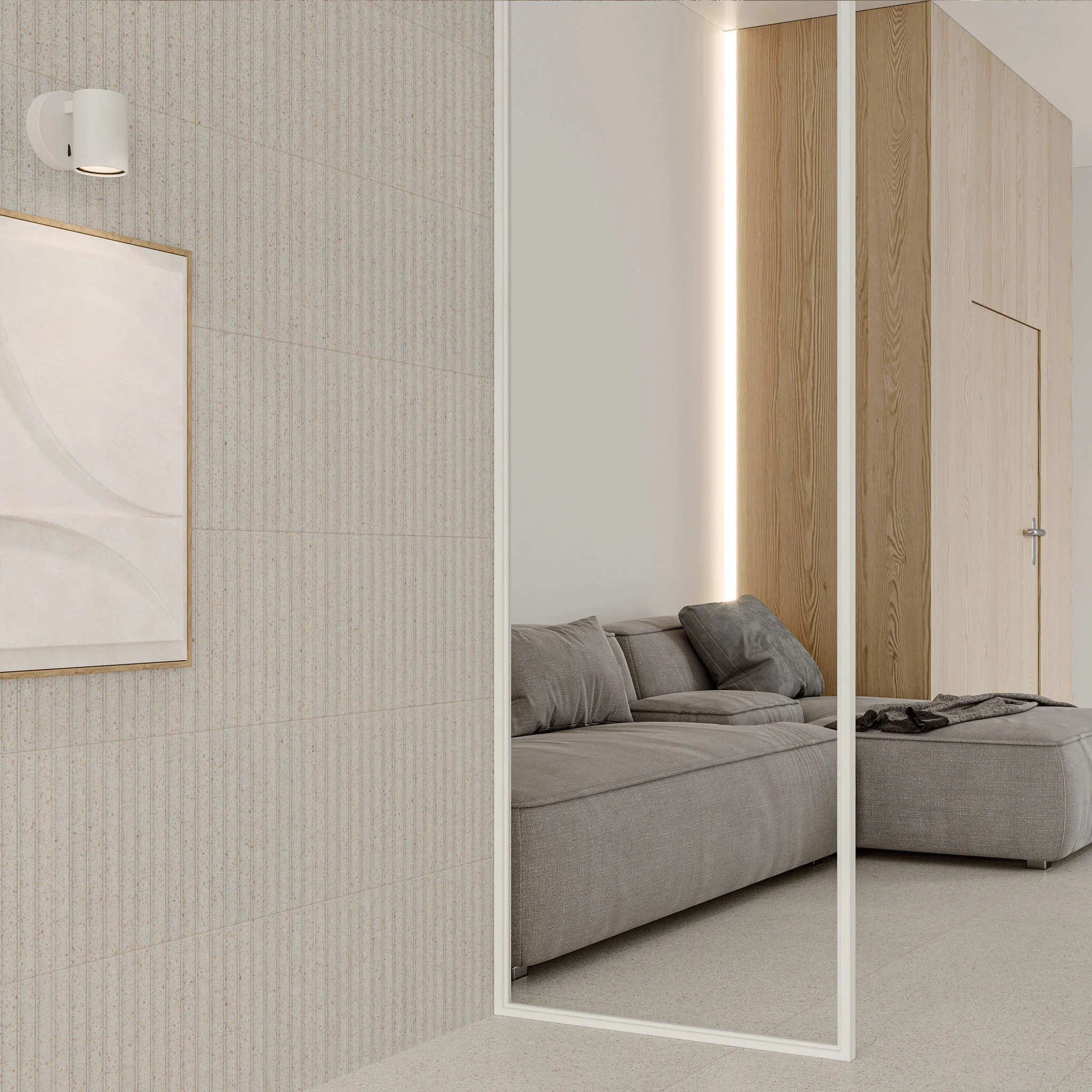 Solace Cream Fluted Tile - Image 10