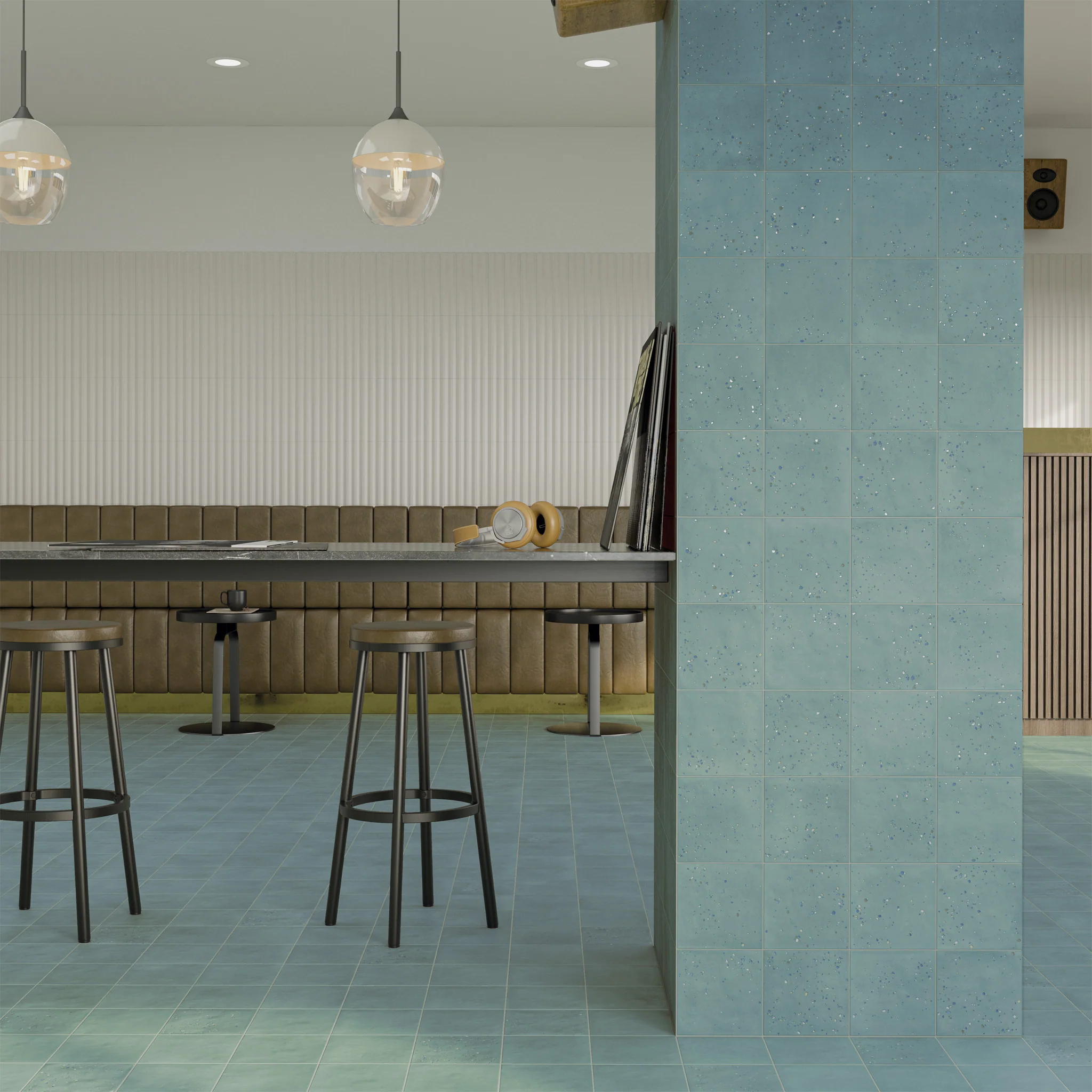 Starburst Teal Terrazzo Tile - Image 4