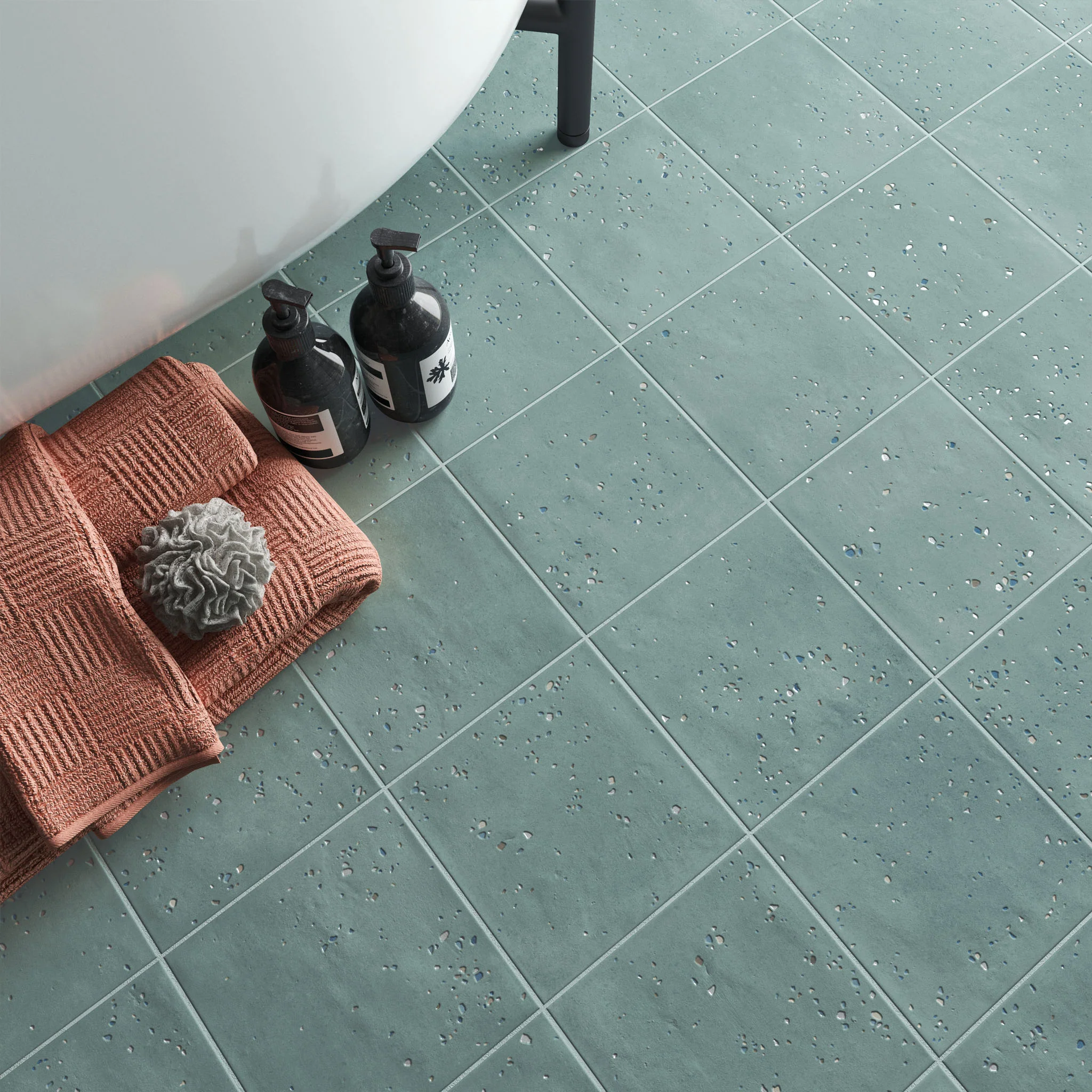 Starburst Teal Terrazzo Tile - Image 7