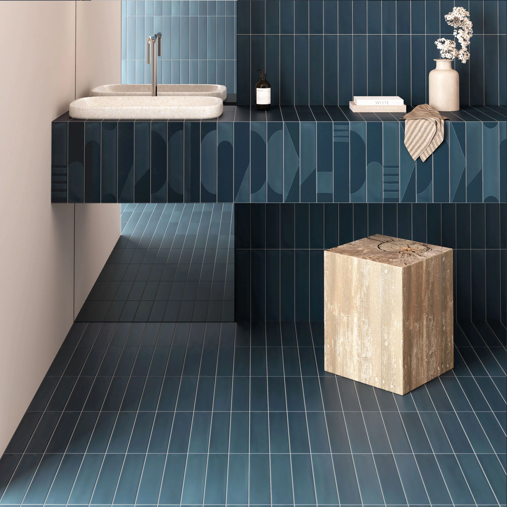 Trove Dark Blue Floor Tile - Image 5